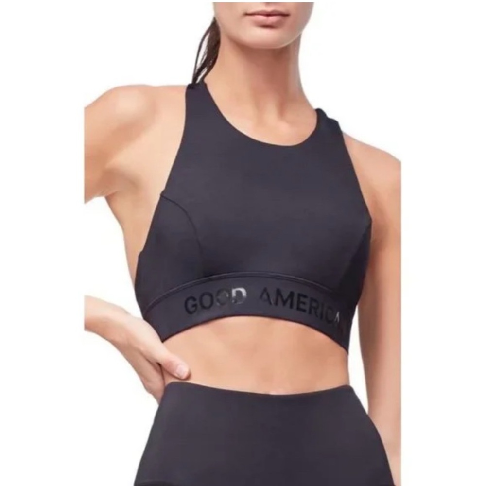 Good American Core Power Sports Bra Black Size 2 Athletic Gym Workout